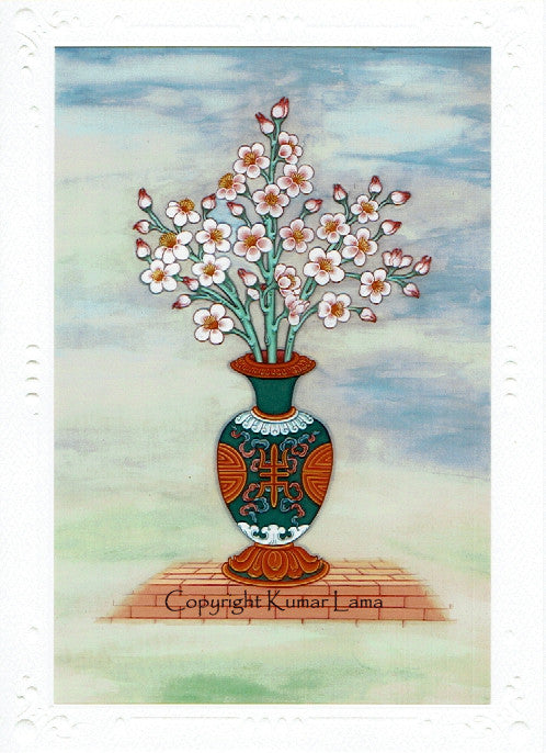 Spring Forever: Tibetan Life Card Print by Kumar Lama
