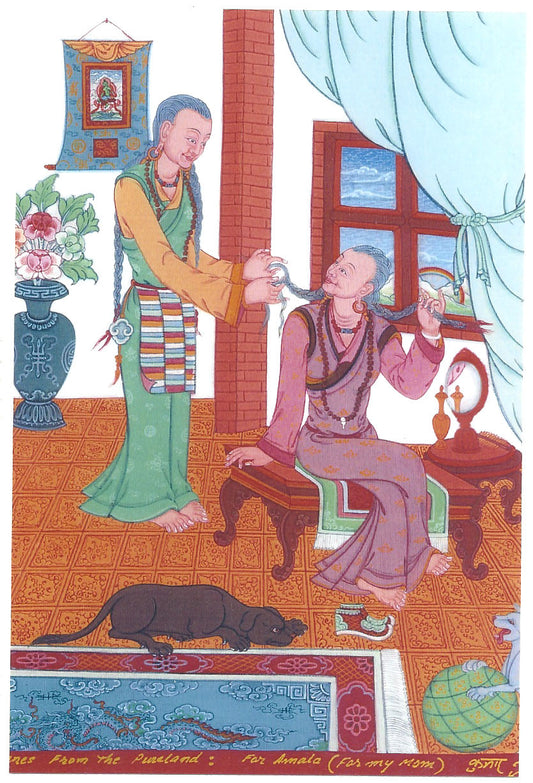 For My Mother: Tibetan Life Card Print, by Kumar Lama