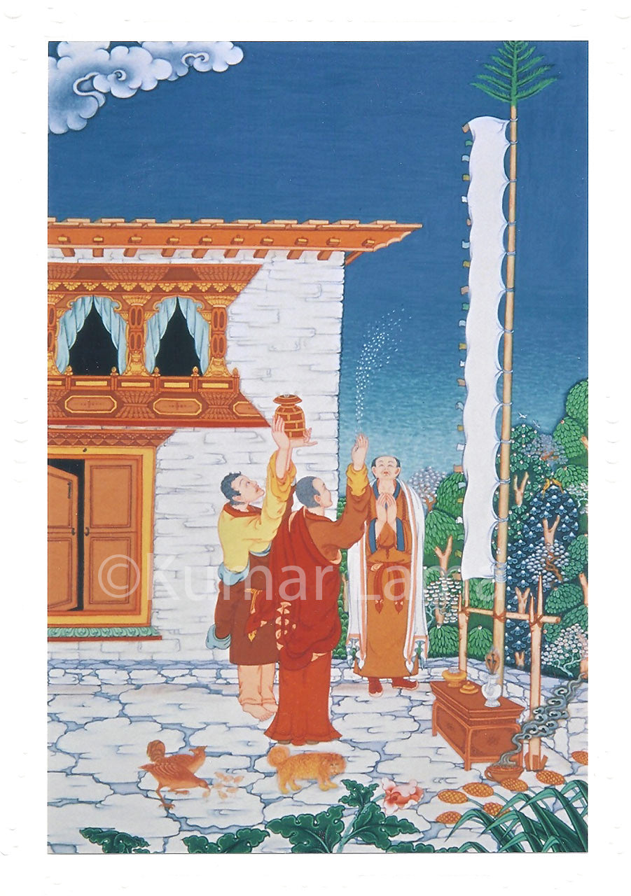 Happy Losar: Tibetan Life Card Print by Kumar Lama