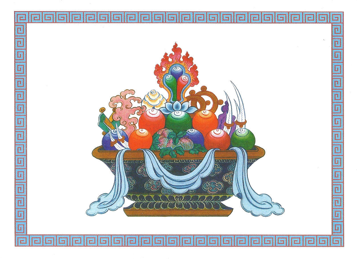 The Seven Precious Jewels of Chakravartin Greeting Card
