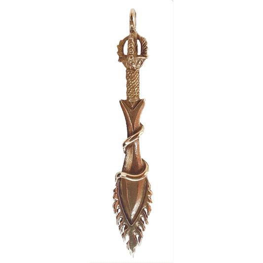 Flaming  Brass Sword Pendant