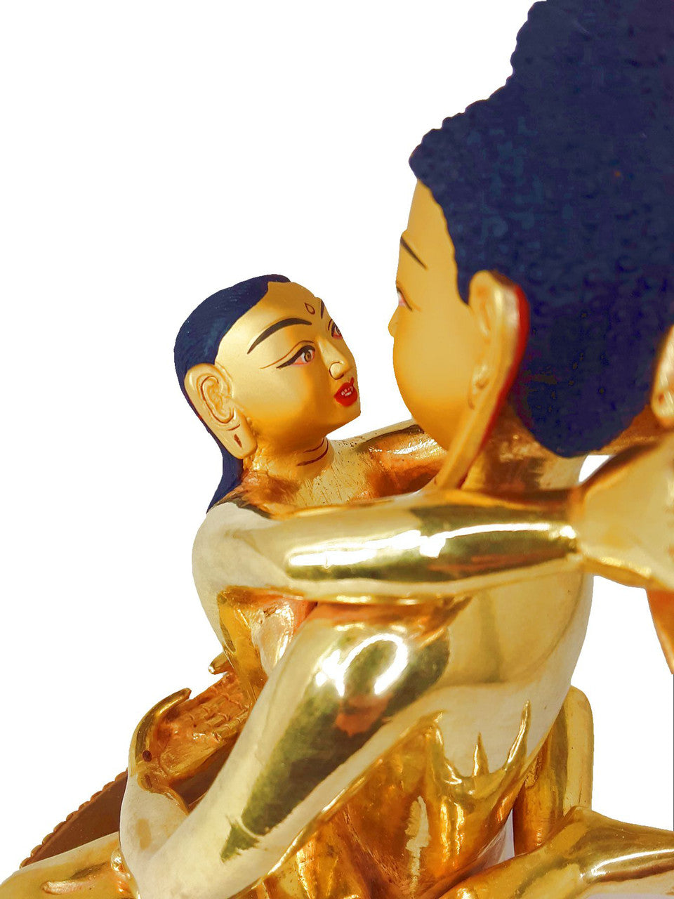 Gold Plated Kunzang Yabyum (Kuntuzangpo/Kuntuzangmo) Statue, 8"