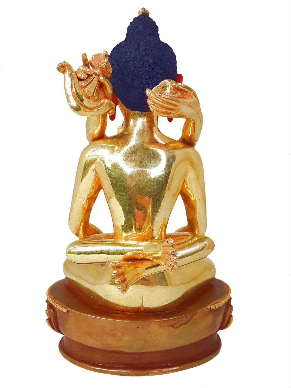 Gold Plated Kunzang Yabyum (Kuntuzangpo/Kuntuzangmo) Statue, 8"