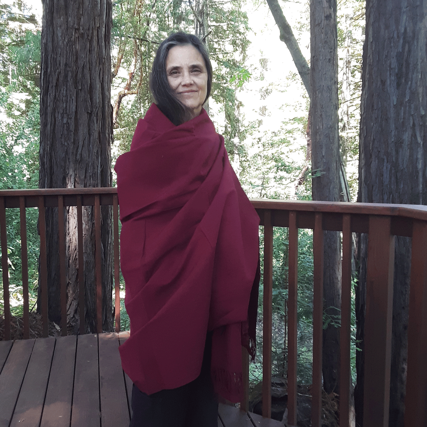 Red Cotton & Raw Silk Zen 48"x96"