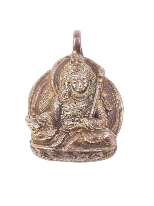 Silver Guru Rinpoche Pendant 1"