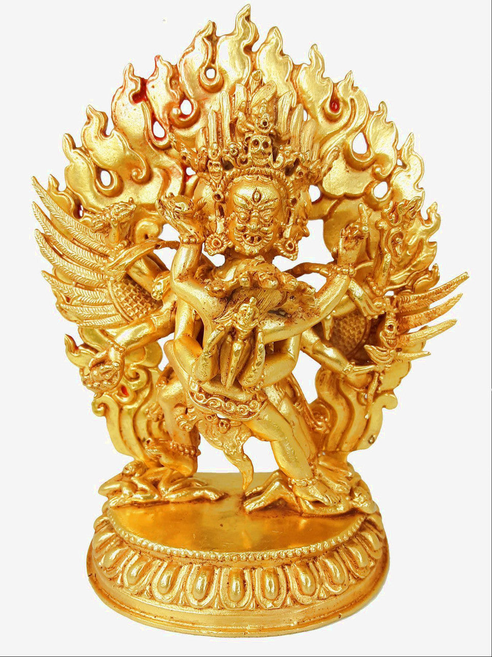 Vajrakilaya Statue, Gold-Plated Copper, 5"