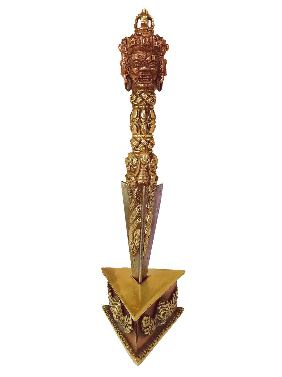 3 Metal Vajratop  Phurba, 7.5"