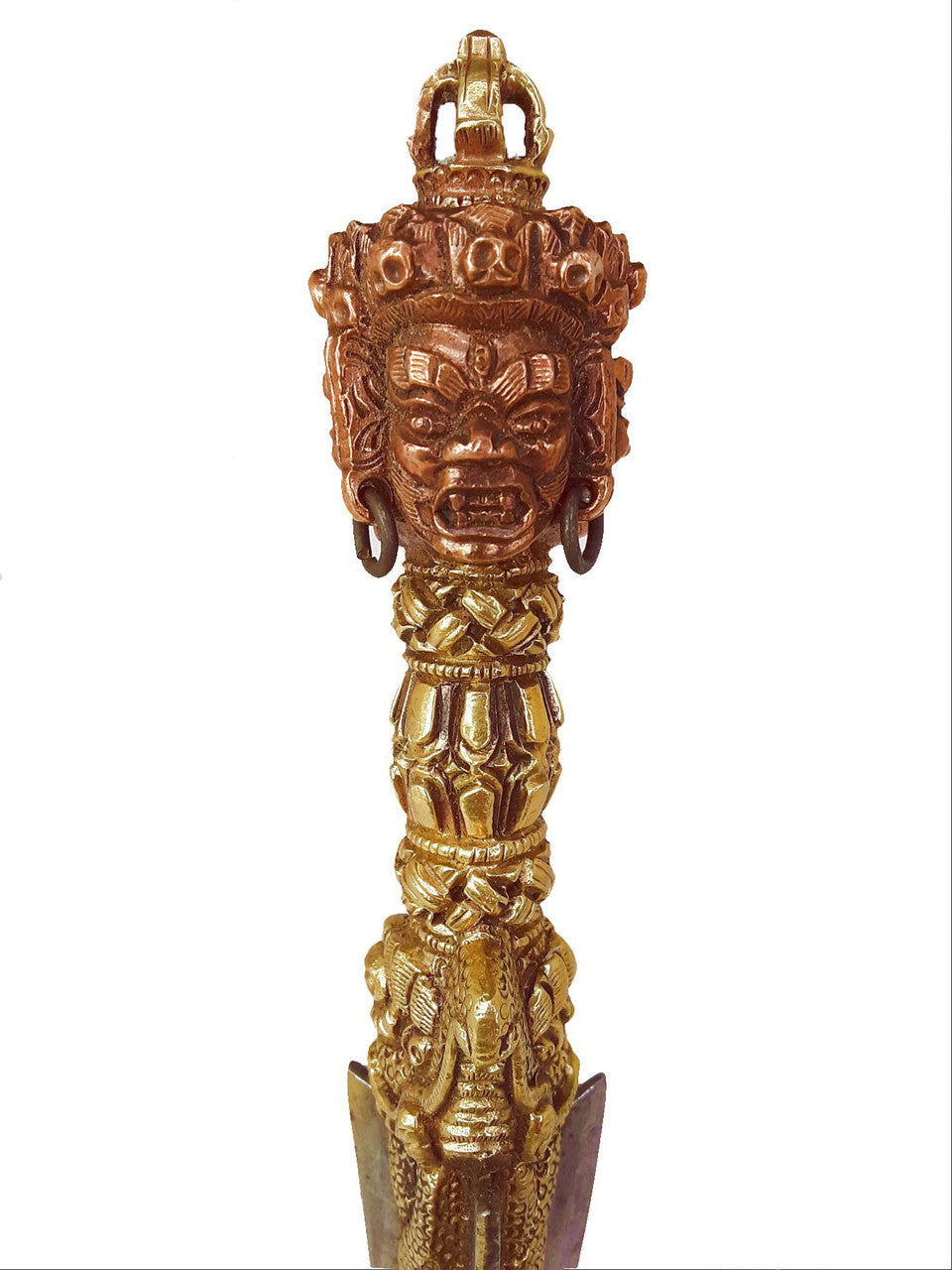 3 Metal Vajratop  Phurba, 7.5"