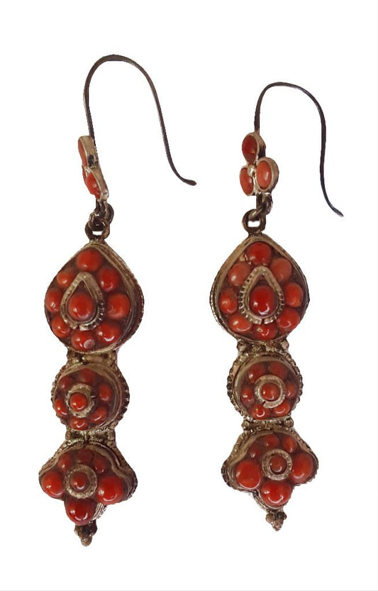 Coral Nepalese Earrings