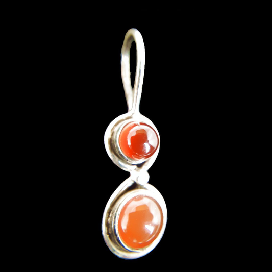 Carnelian Pendant 2 Spheres