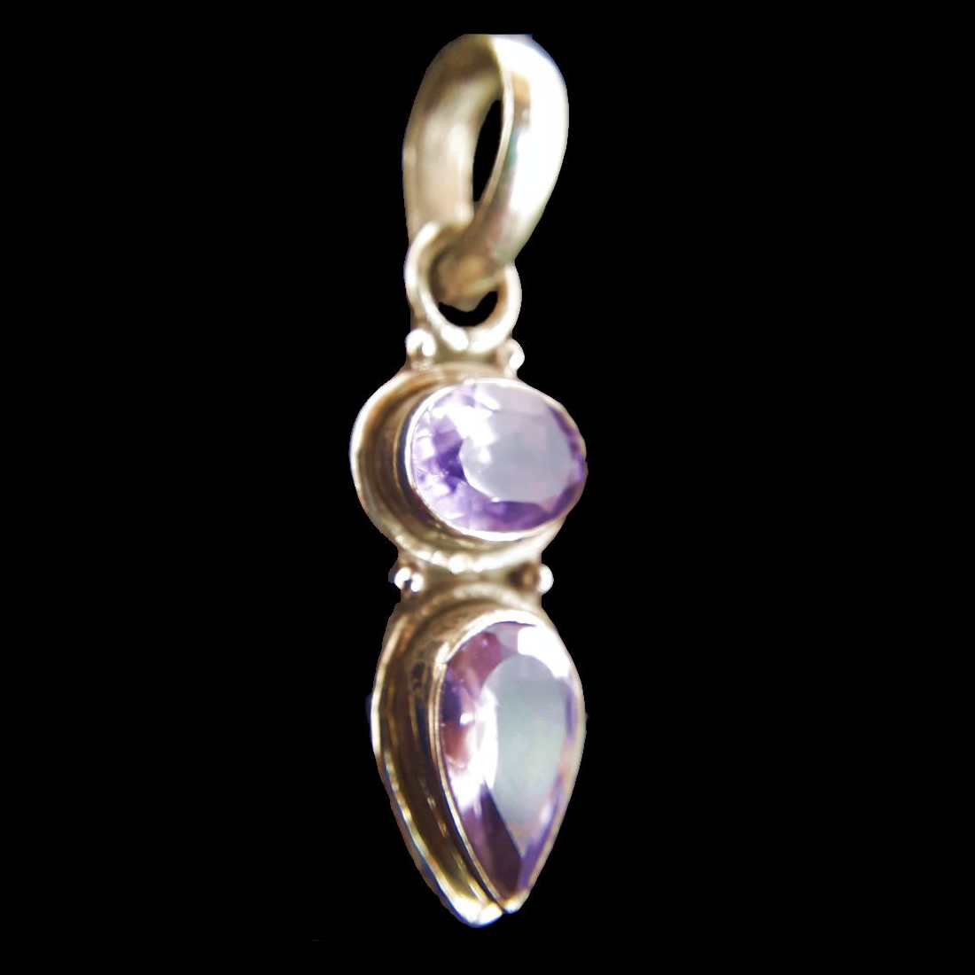 Amethyst Oval and Teardrop Pendant