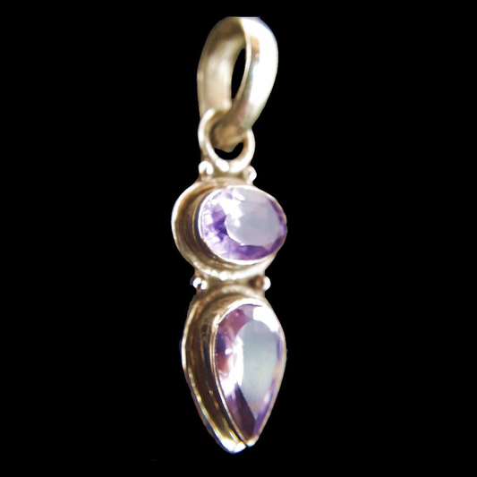 Amethyst Oval and Teardrop Pendant