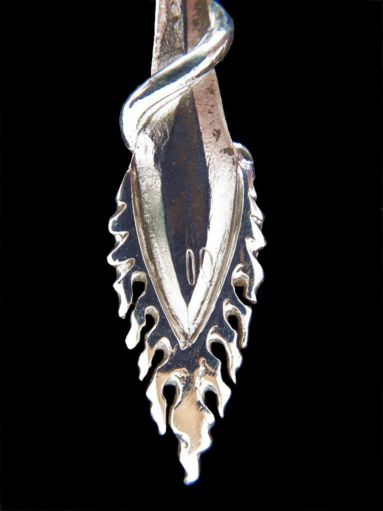 Flaming Sword Pendant, Silver