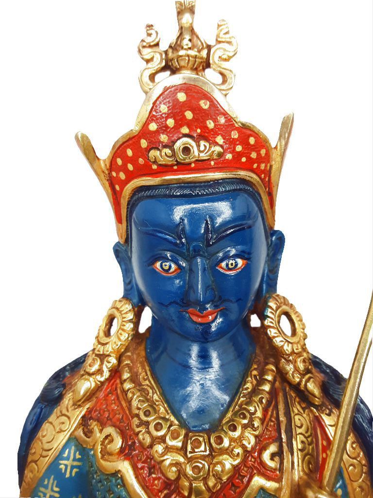 Orgyen Menla Gold Plated Painted Statue 8.75"