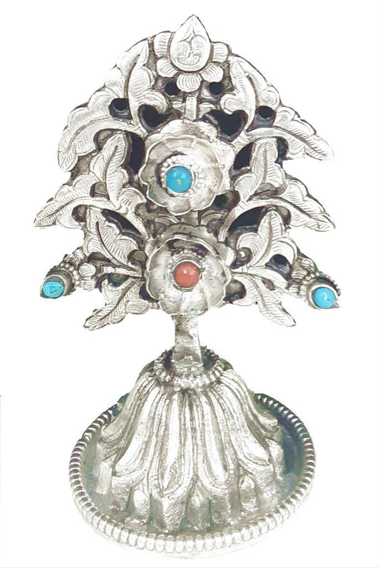 Silver-Plated Metok (Flower) Torma