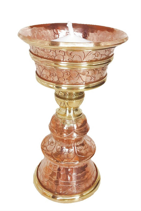 Copper & Brass Butter Lamp,  4.75"