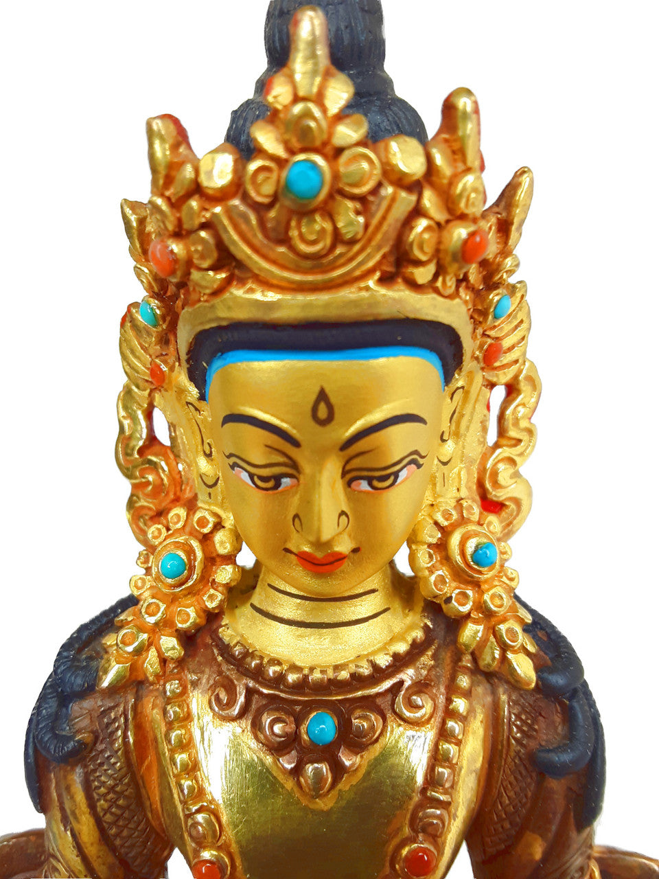 Amitayus Statue Gold-Plated, 5.5"