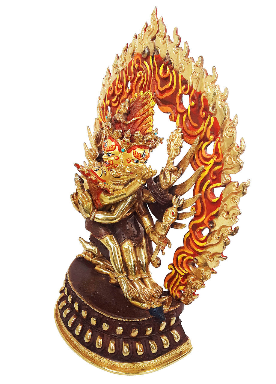 Vajrakilaya Statue,  Gold-Plated Copper, 9"