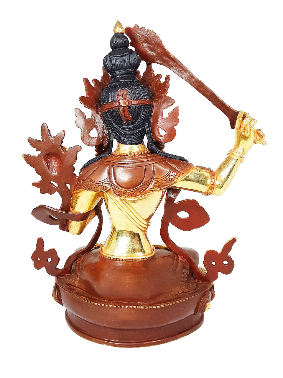Manjushri Statue Gold Plated 8.25"