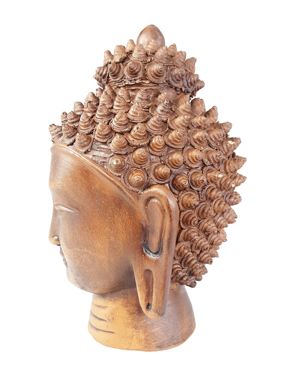 Statue, Buddha Head 5" Bronze Tone Resin
