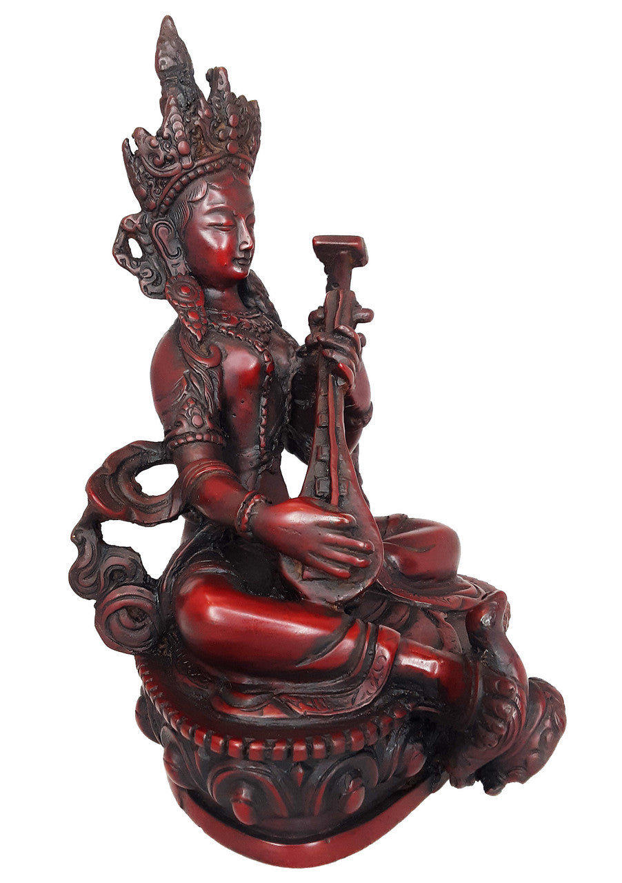 Saraswati Resin Statue 8.25"
