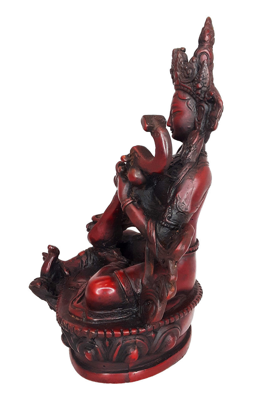 Saraswati Resin Statue 8.25"
