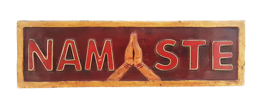Namaste Sign, Red with Hands