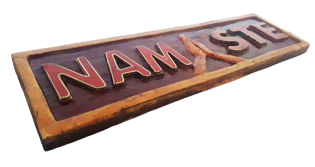 Namaste Sign, Red with Hands