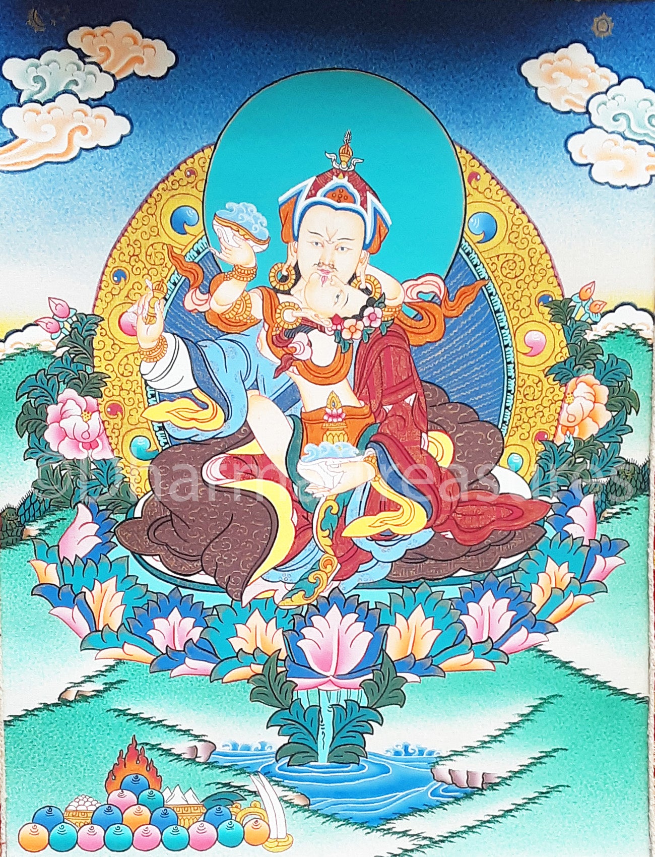 Guru Rinpoche Yabyum Thangka