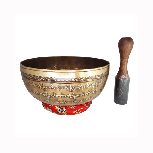 Singing Bowl Mani Mantra Lotus, 8.85"