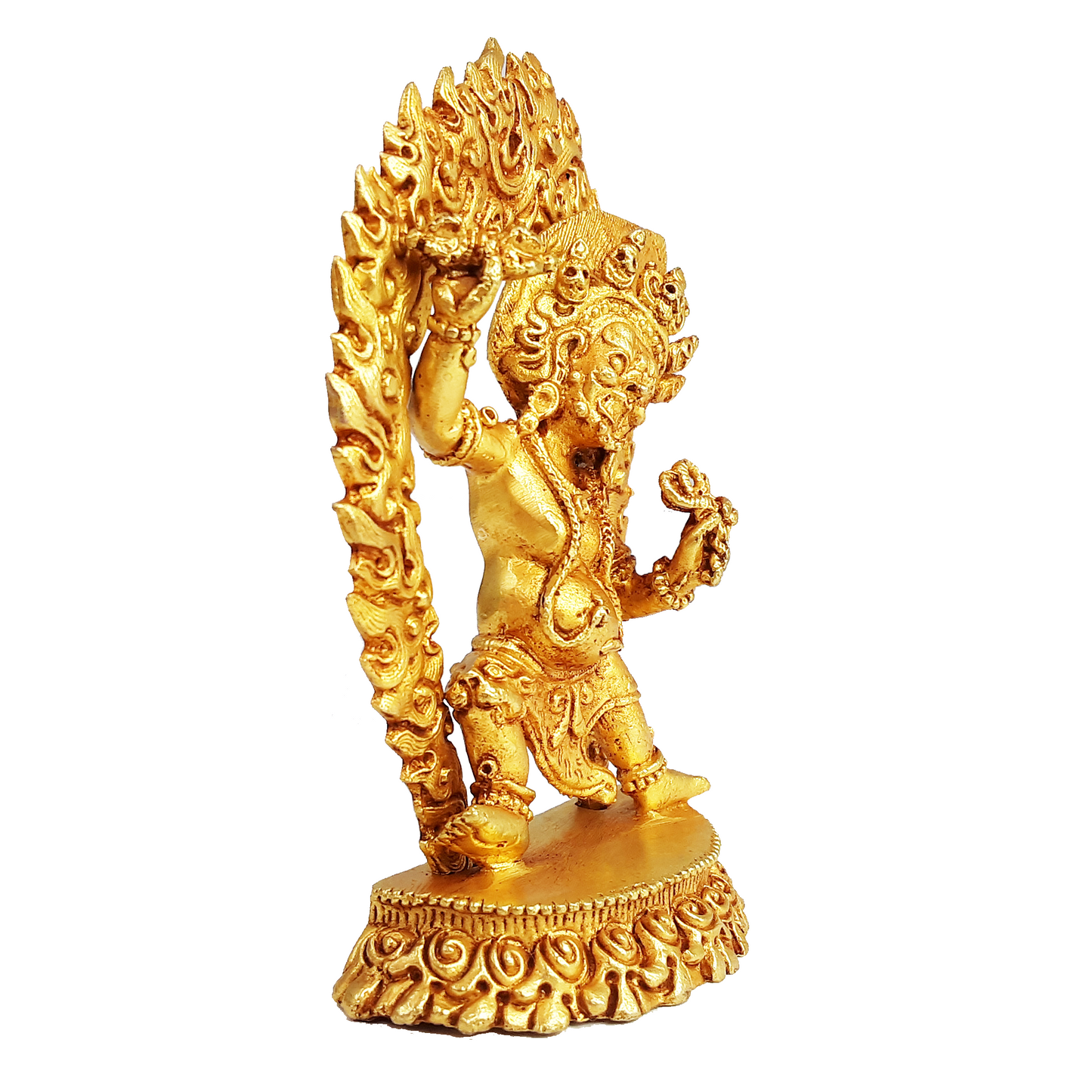 Vajrapani Statue Gold Gilded 3.65"