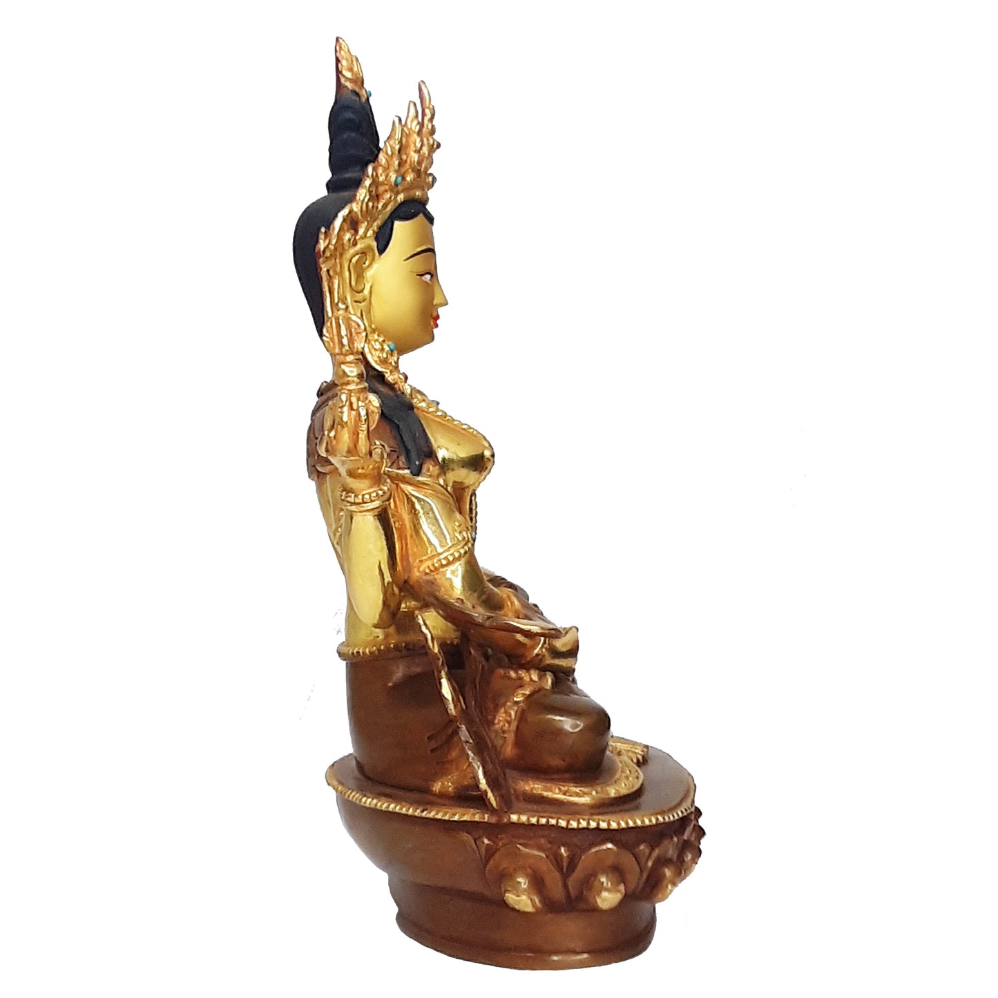 Prajnaparamita Statue Gold Plated 8.75"