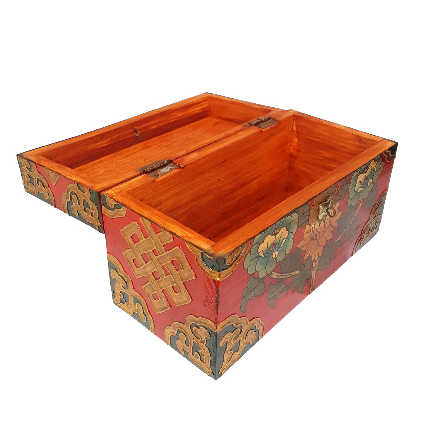Double Dorje w/ Flowers Treasure Box (Various Colors)