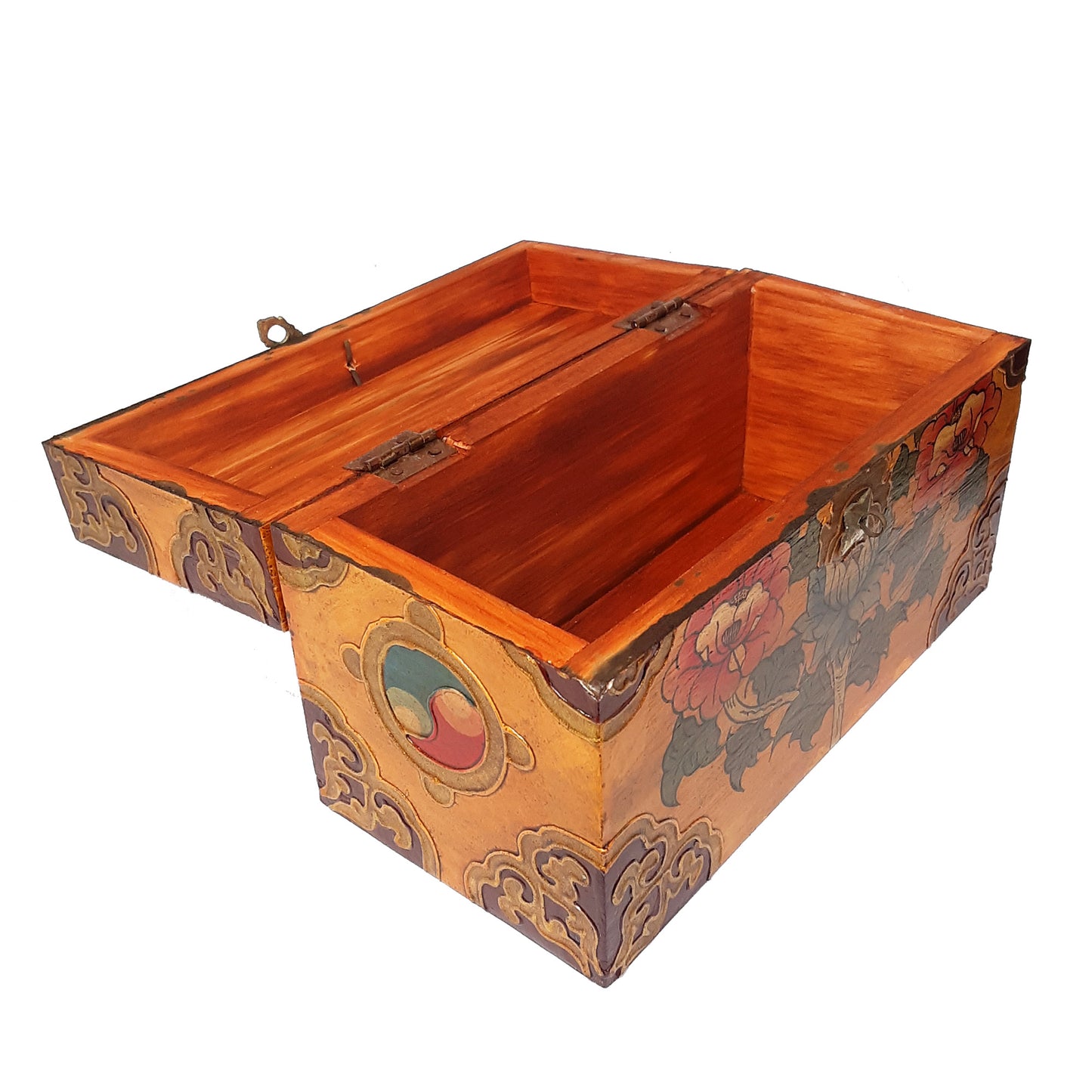 Double Dorje w/ Flowers Treasure Box (Various Colors)