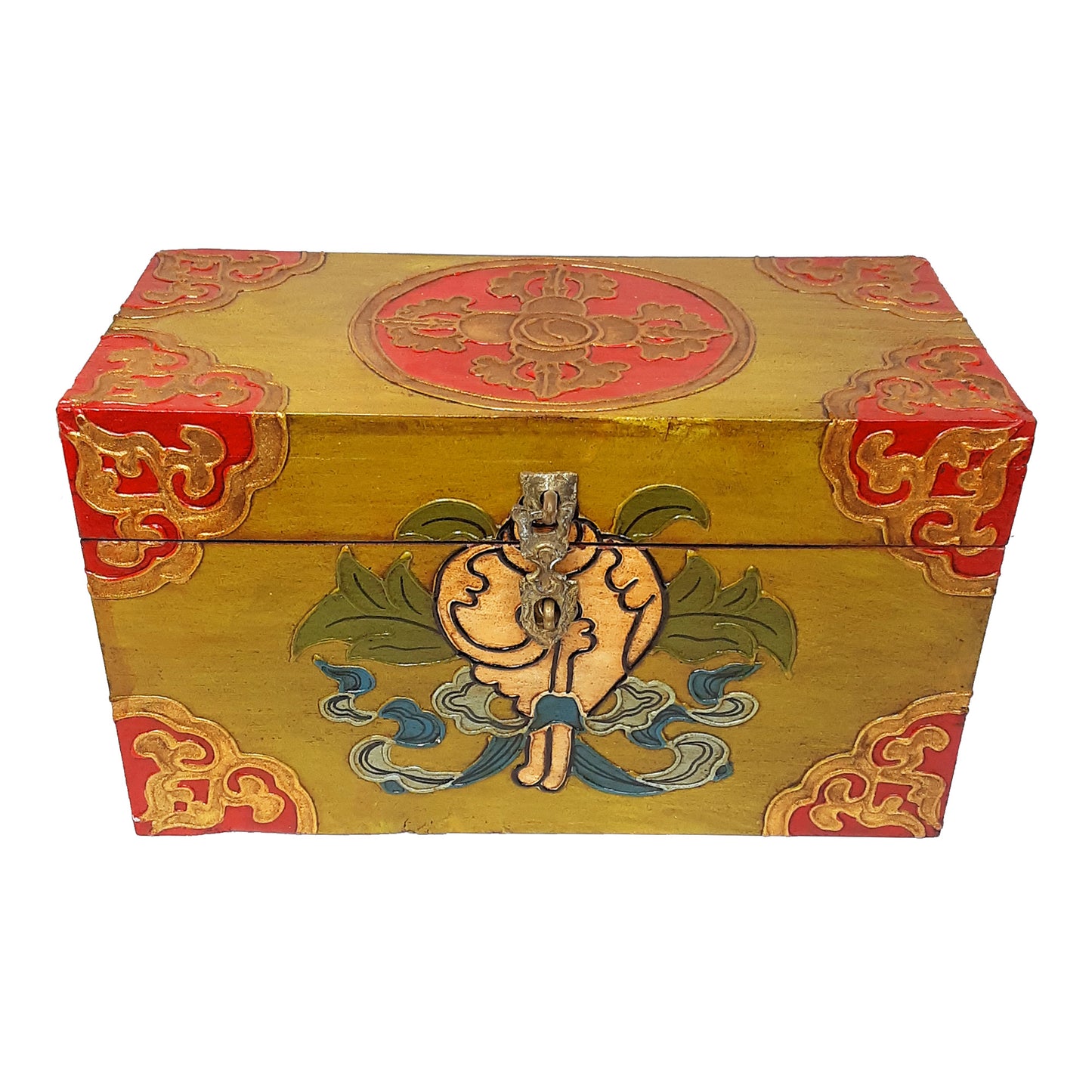 Double Dorje w/ Conch Treasure Box (Various Colors)