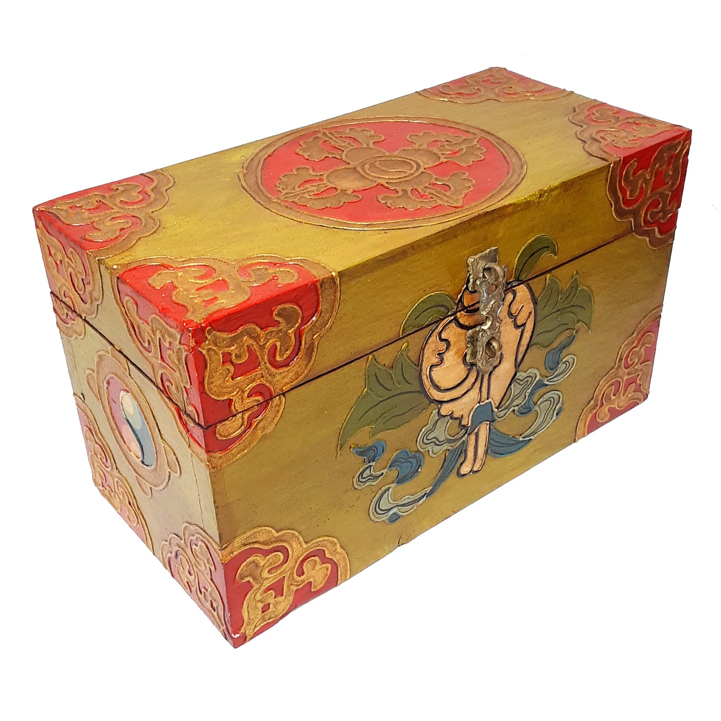 Double Dorje w/ Conch Treasure Box (Various Colors)
