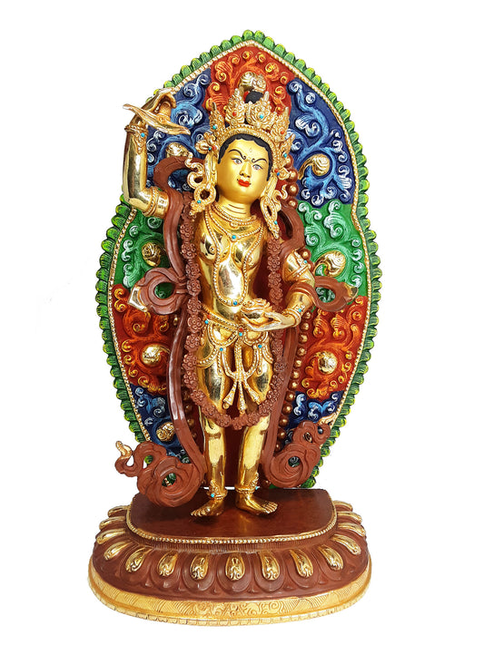 Yeshe Tsogyal Standing Statue Gold Plated 14.5"