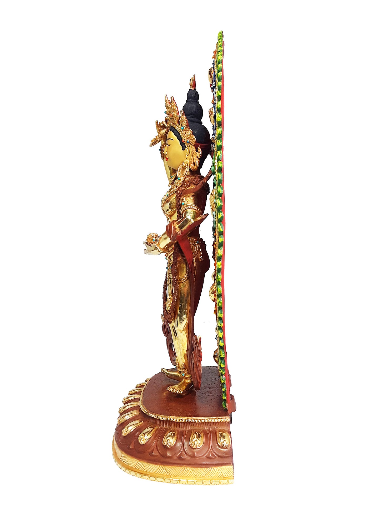 Yeshe Tsogyal Standing Statue Gold Plated 14.5"