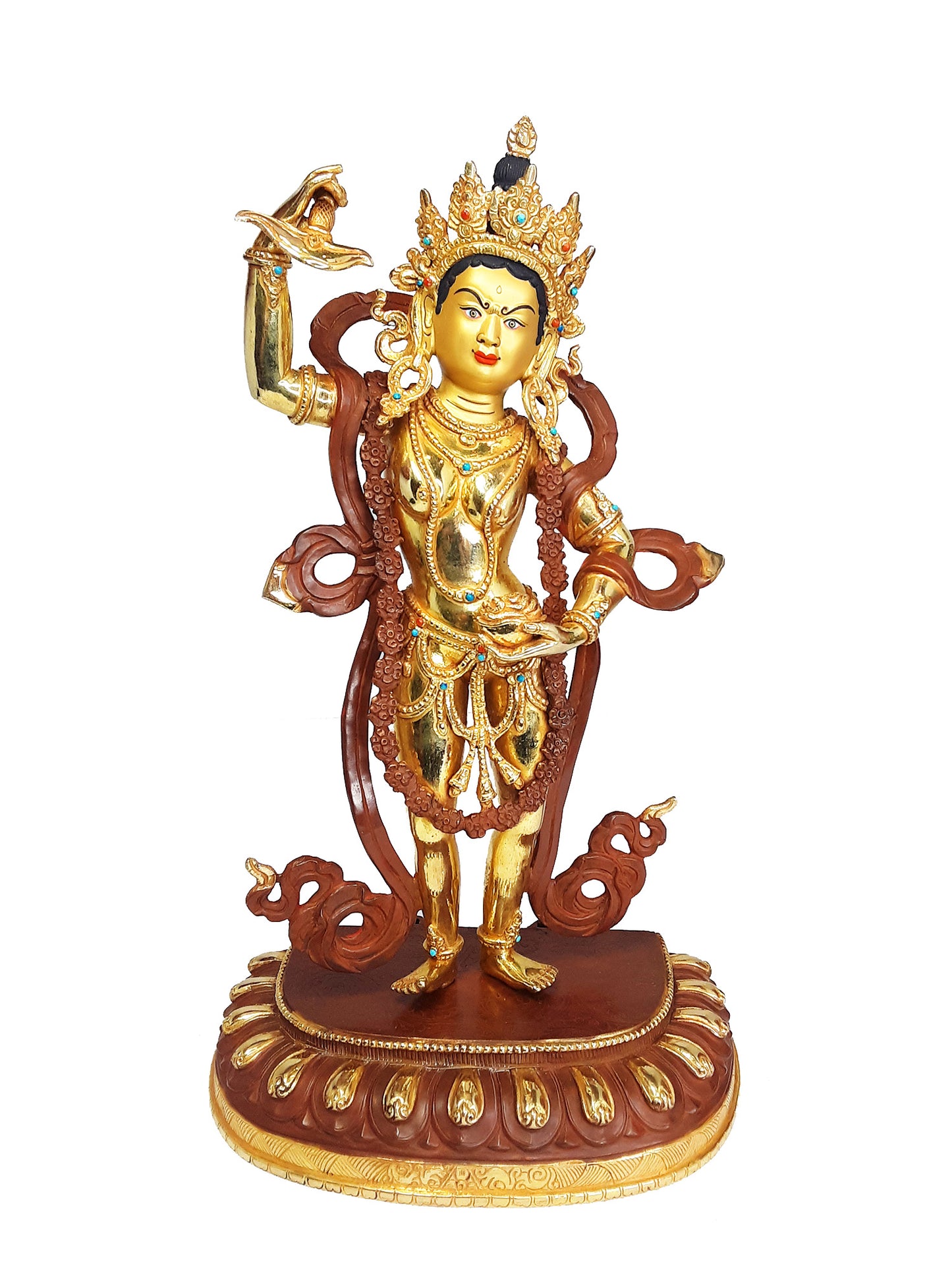 Yeshe Tsogyal Standing Statue Gold Plated 14.5"
