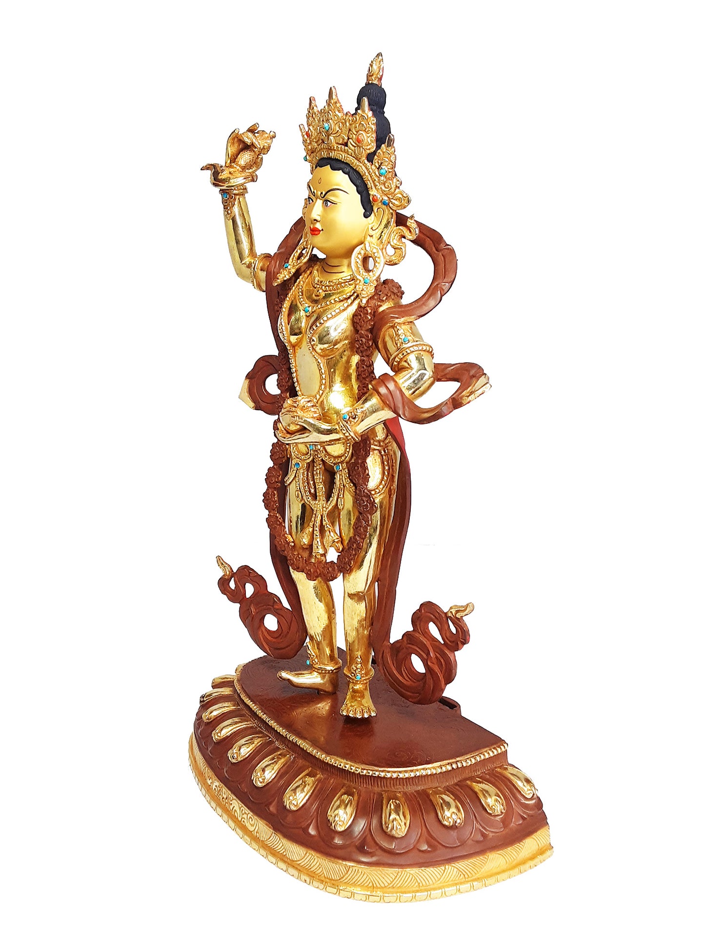 Yeshe Tsogyal Standing Statue Gold Plated 14.5"