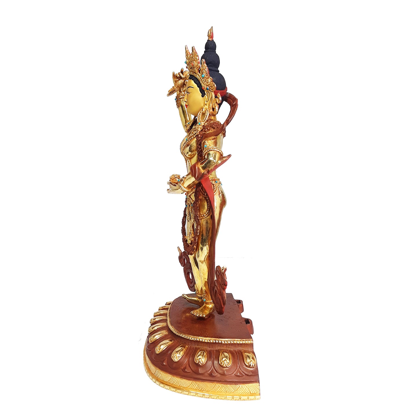 Yeshe Tsogyal Standing Statue Gold Plated 14.5"