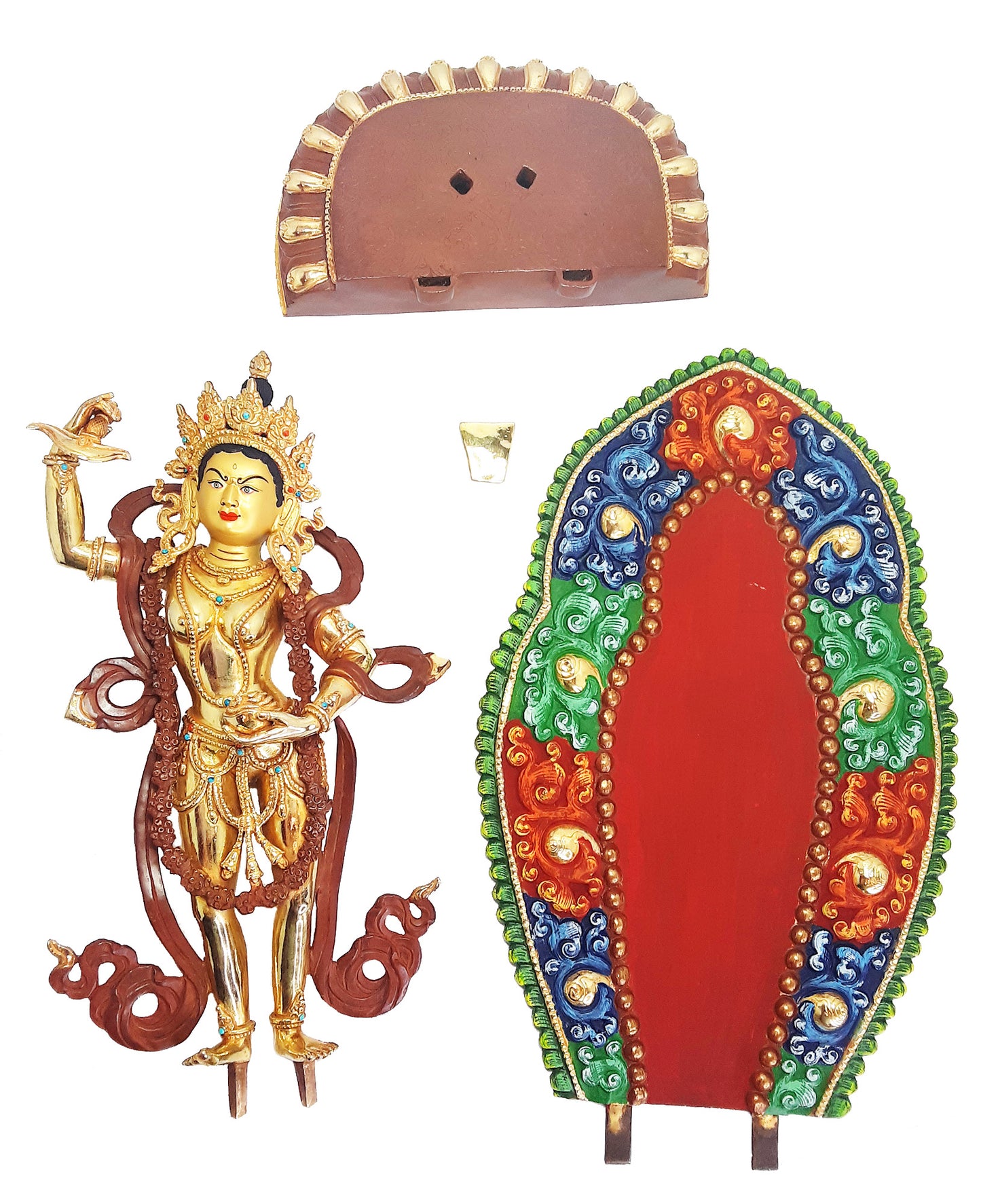 Yeshe Tsogyal Standing Statue Gold Plated 14.5"