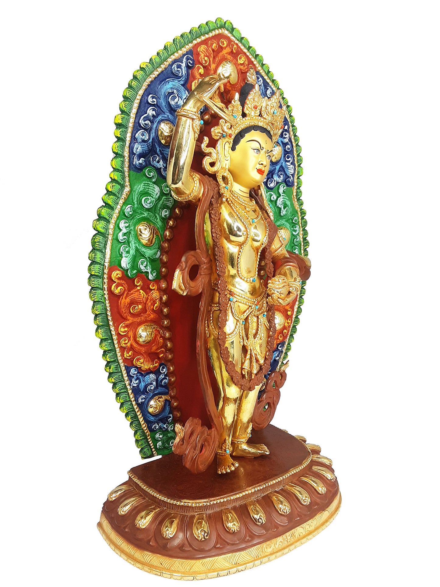 Yeshe Tsogyal Standing Statue Gold Plated 14.5"