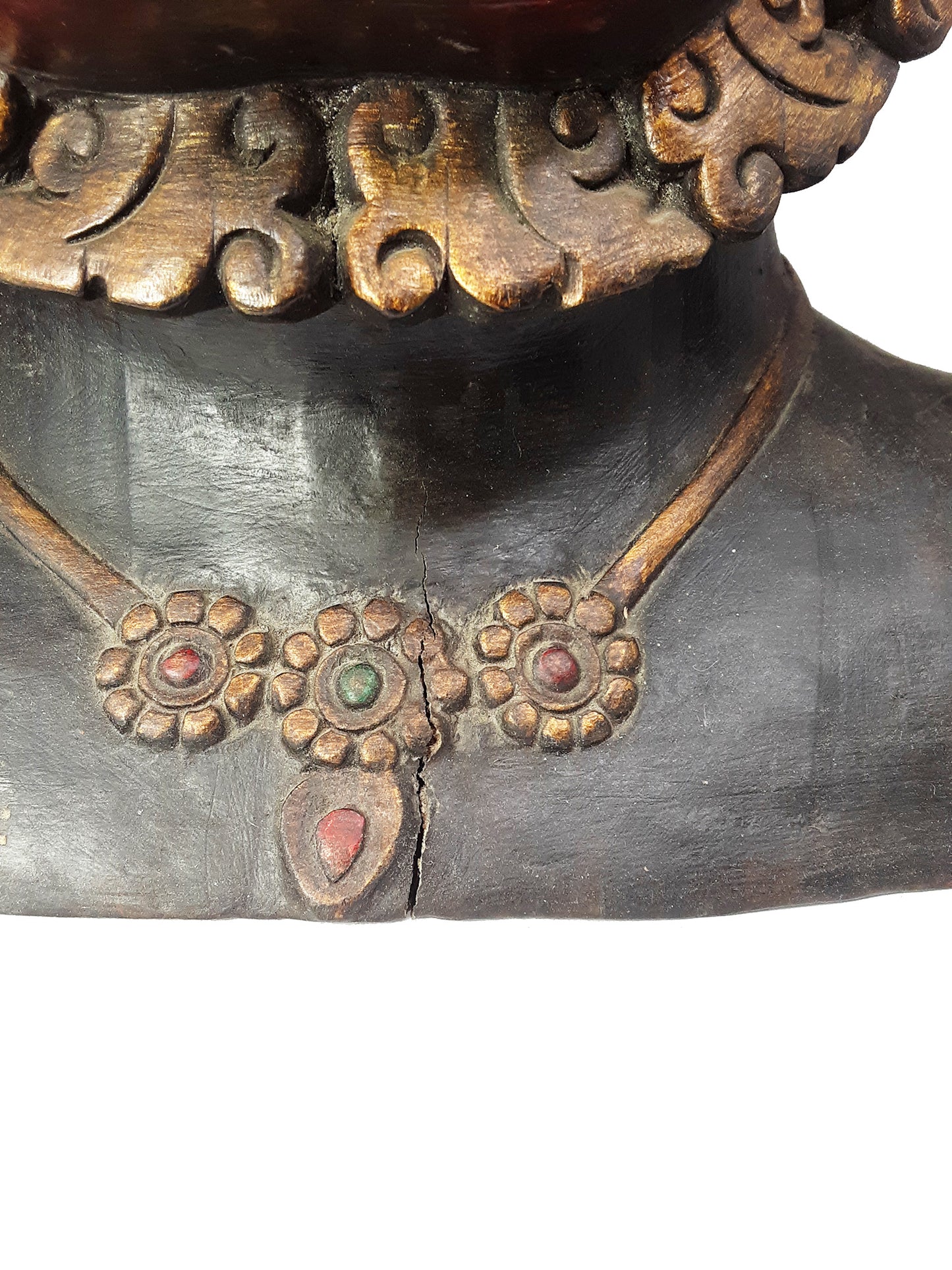 Dorje Drolo Wooden Bust 17"
