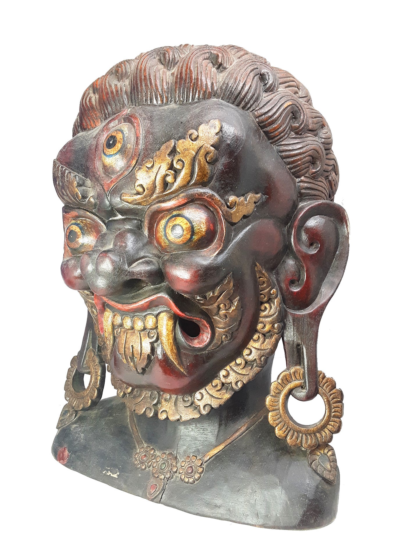 Dorje Drolo Wooden Bust 17"