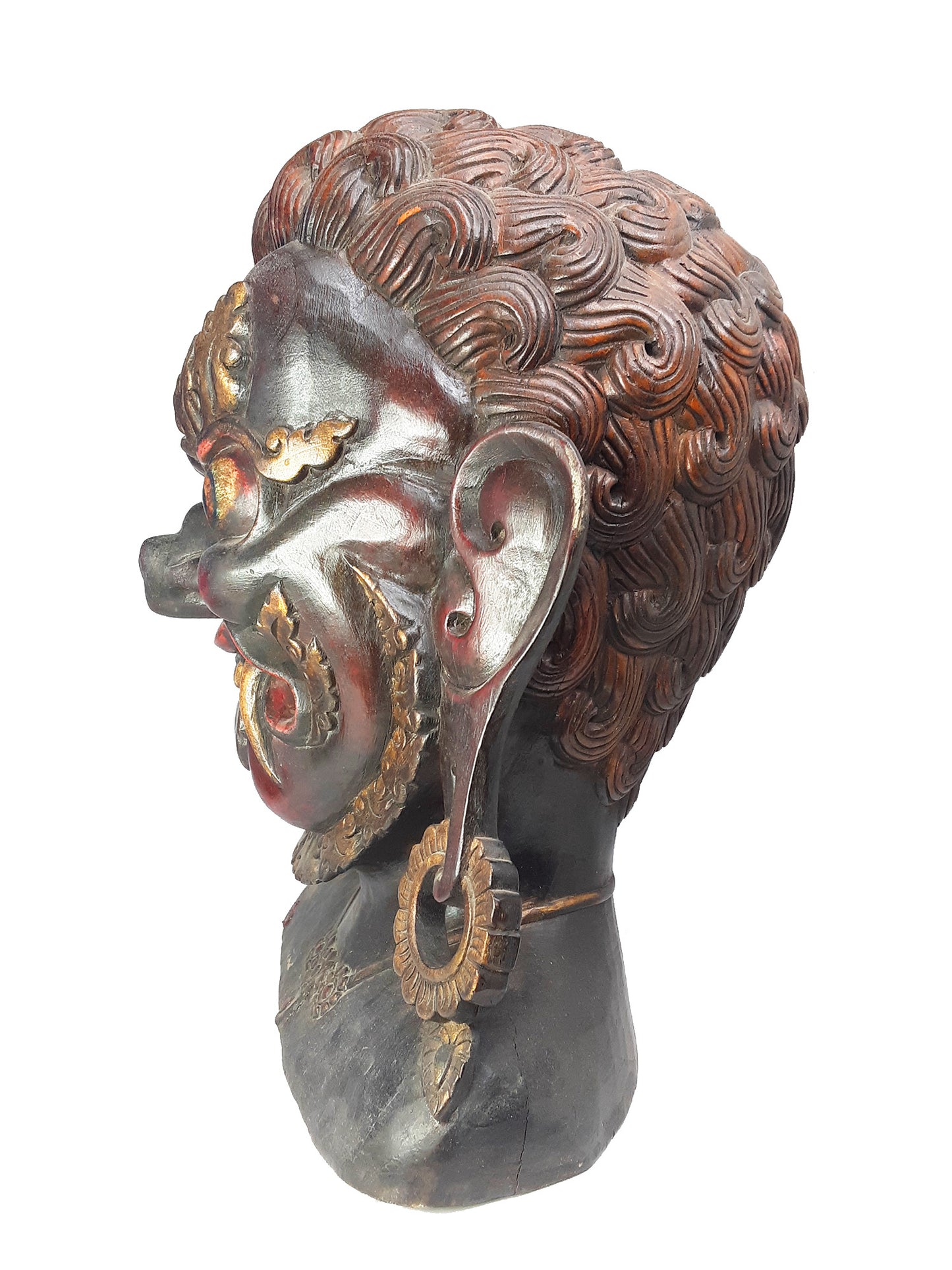 Dorje Drolo Wooden Bust 17"