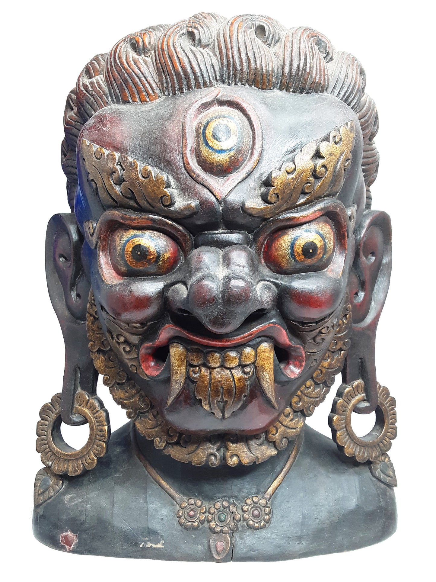Dorje Drolo Wooden Bust 17"