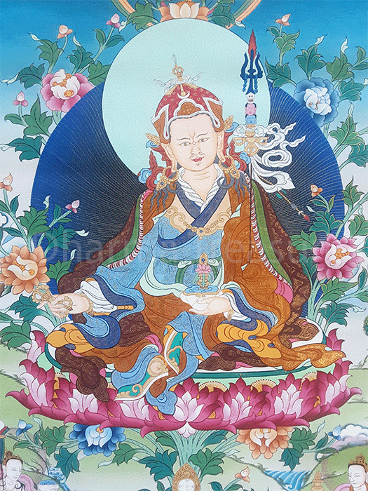 Guru Rinpoche with Dakinis Thangka 32"x45"