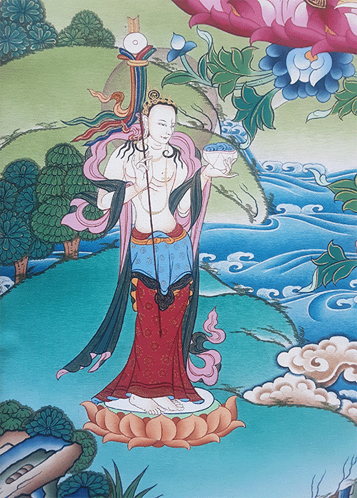 Guru Rinpoche with Dakinis Thangka 32"x45"