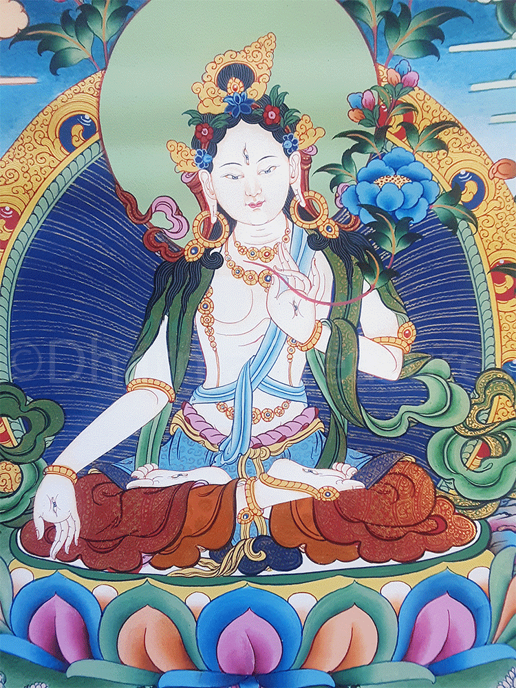 White Tara Thangka 25"x32"